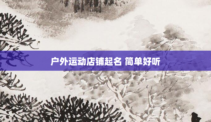 户外运动店铺起名 简单好听