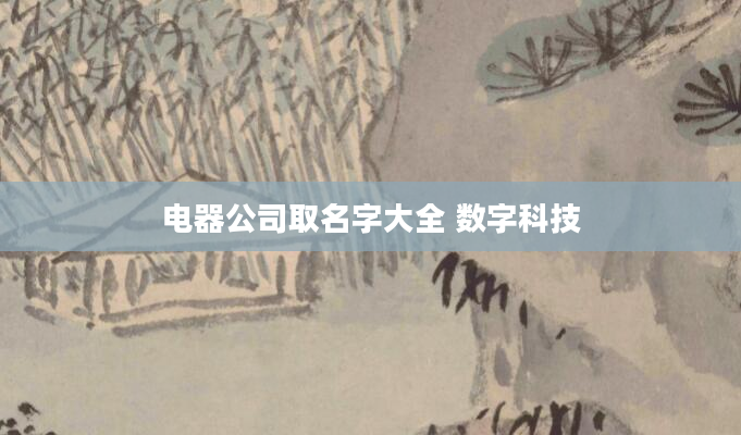 电器公司取名字大全 数字科技