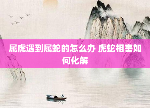 属虎遇到属蛇的怎么办 虎蛇相害如何化解