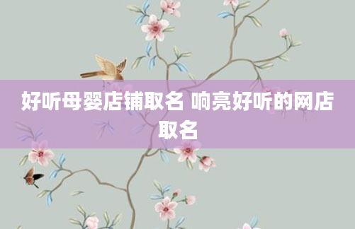 好听母婴店铺取名 响亮好听的网店取名