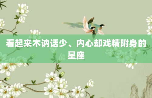 看起来木讷话少、内心却戏精附身的星座
