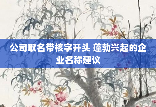 公司取名带核字开头 蓬勃兴起的企业名称建议