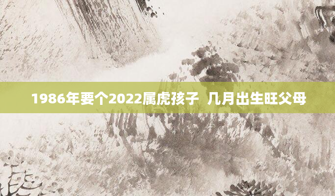 1986年要个2022属虎孩子  几月出生旺父母