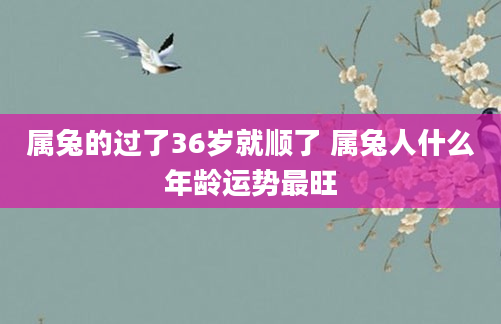 属兔的过了36岁就顺了 属兔人什么年龄运势最旺