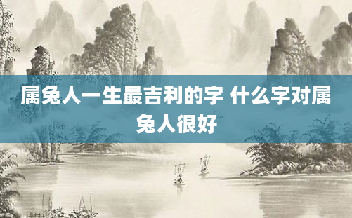 属兔人一生最吉利的字 什么字对属兔人很好