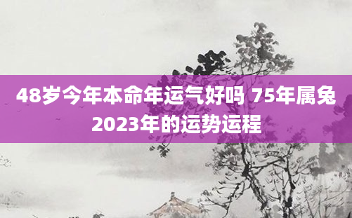 48岁今年本命年运气好吗 75年属兔2023年的运势运程