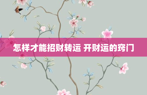 怎样才能招财转运 开财运的窍门