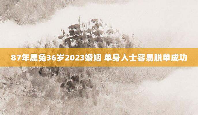 87年属兔36岁2023婚姻 单身人士容易脱单成功