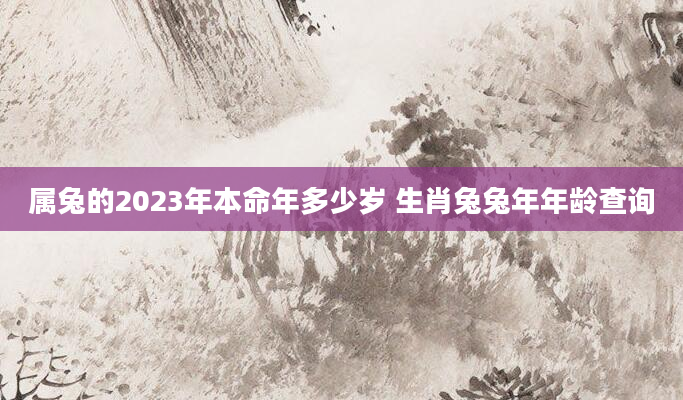 属兔的2023年本命年多少岁 生肖兔兔年年龄查询