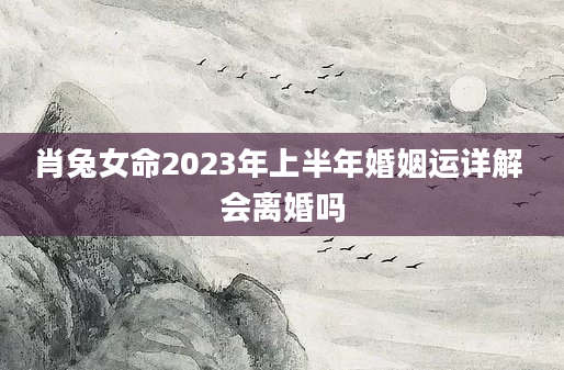 肖兔女命2023年上半年婚姻运详解 会离婚吗