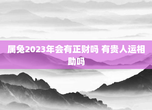属兔2023年会有正财吗 有贵人运相助吗