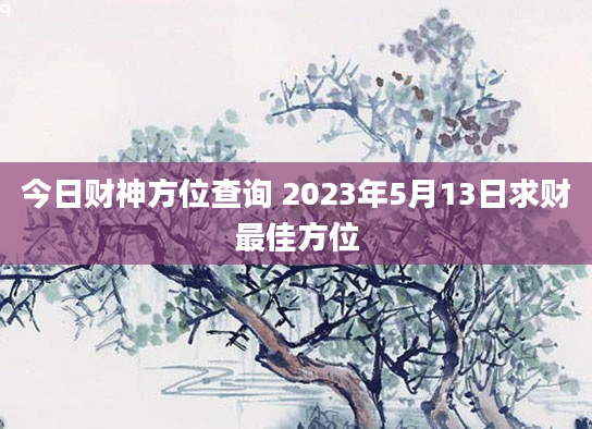 今日财神方位查询 2023年5月13日求财最佳方位