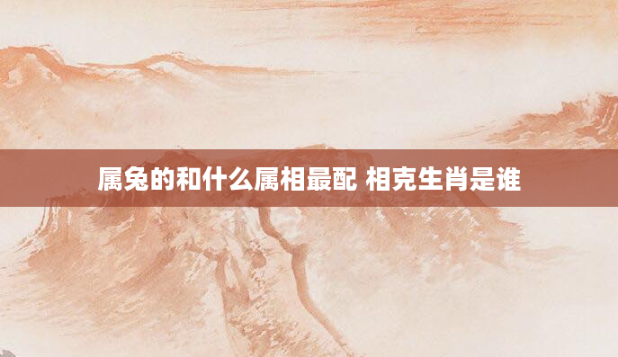 属兔的和什么属相最配 相克生肖是谁