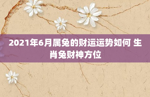 2021年6月属兔的财运运势如何 生肖兔财神方位