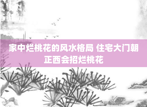 家中烂桃花的风水格局 住宅大门朝正西会招烂桃花
