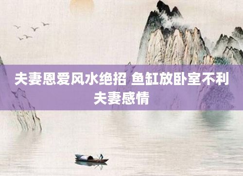 夫妻恩爱风水绝招 鱼缸放卧室不利夫妻感情