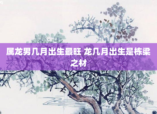 属龙男几月出生最旺 龙几月出生是栋梁之材
