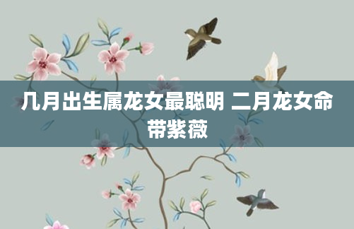 几月出生属龙女最聪明 二月龙女命带紫薇