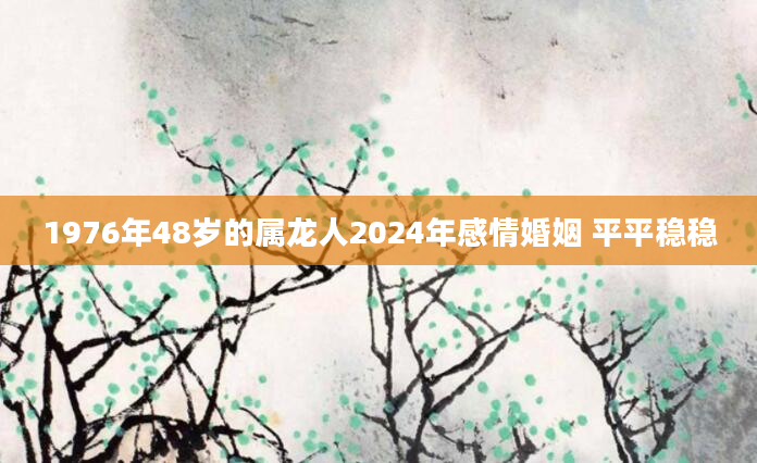 1976年48岁的属龙人2024年感情婚姻 平平稳稳