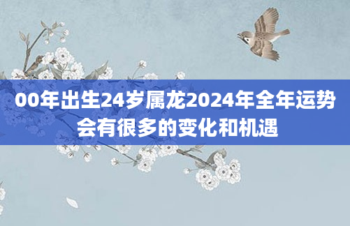 00年出生24岁属龙2024年全年运势 会有很多的变化和机遇
