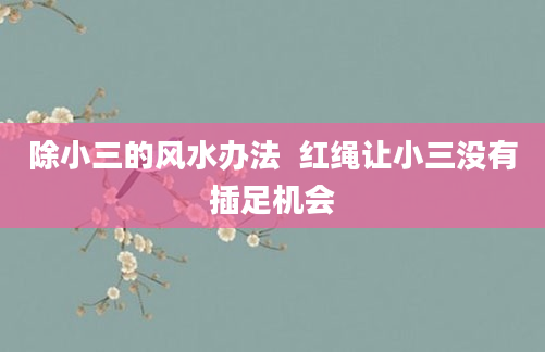 除小三的风水办法  红绳让小三没有插足机会