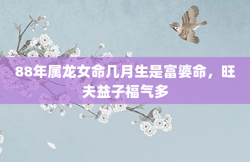 88年属龙女命几月生是富婆命，旺夫益子福气多