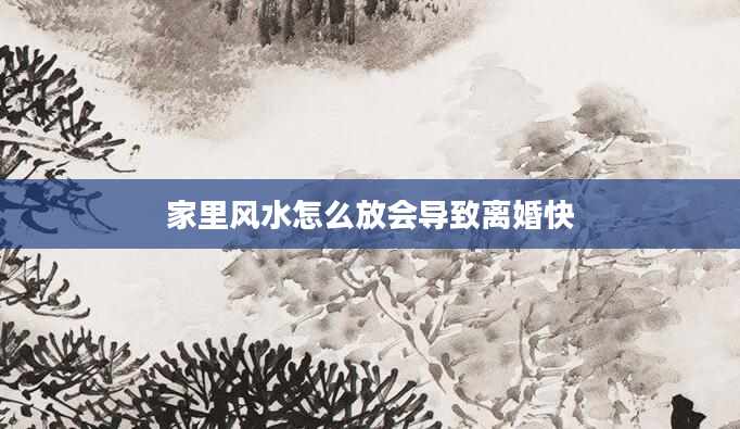 家里风水怎么放会导致离婚快