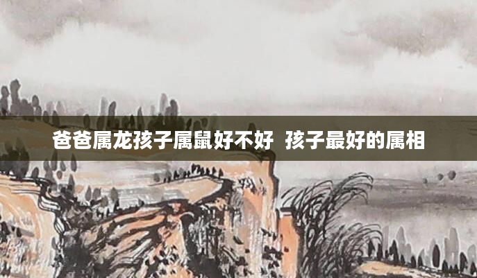 爸爸属龙孩子属鼠好不好  孩子最好的属相