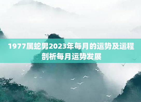 1977属蛇男2023年每月的运势及运程 剖析每月运势发展