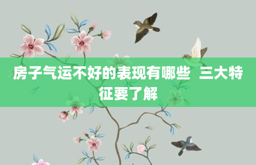 房子气运不好的表现有哪些  三大特征要了解