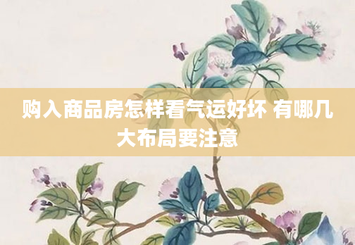 购入商品房怎样看气运好坏 有哪几大布局要注意