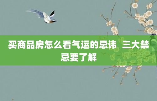 买商品房怎么看气运的忌讳  三大禁忌要了解