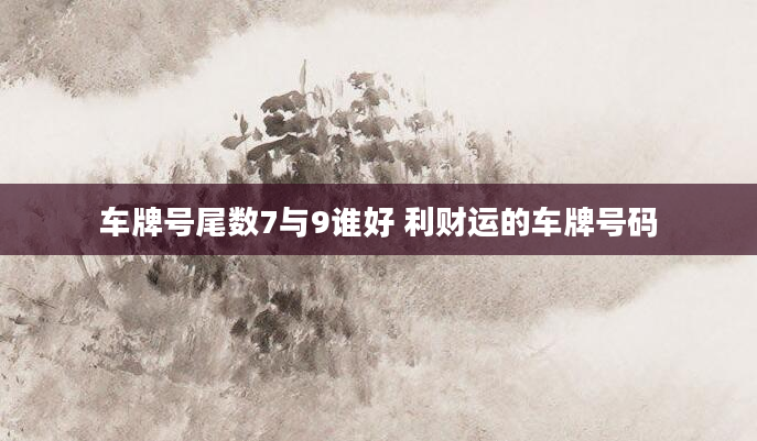 车牌号尾数7与9谁好 利财运的车牌号码