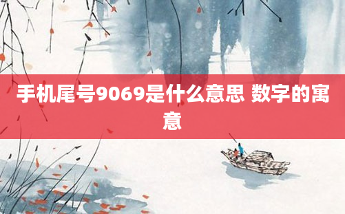 手机尾号9069是什么意思 数字的寓意