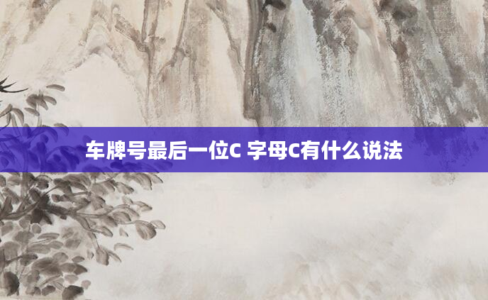 车牌号最后一位C 字母C有什么说法