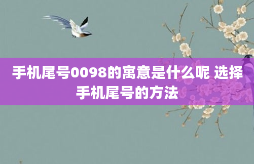 手机尾号0098的寓意是什么呢 选择手机尾号的方法