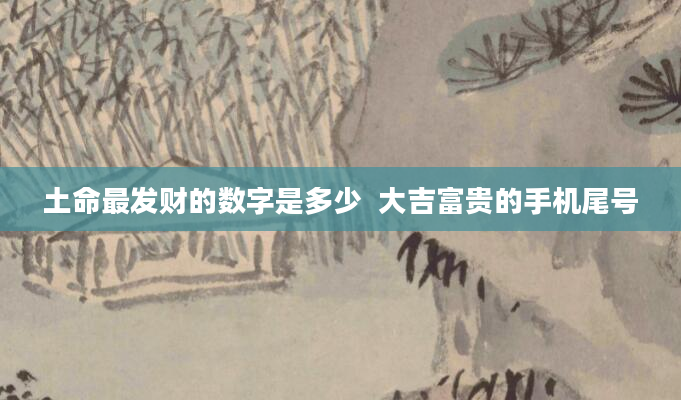 土命最发财的数字是多少  大吉富贵的手机尾号