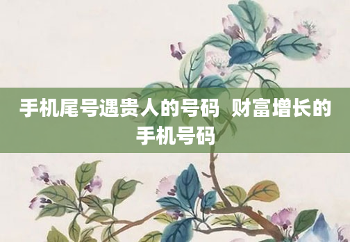 手机尾号遇贵人的号码  财富增长的手机号码