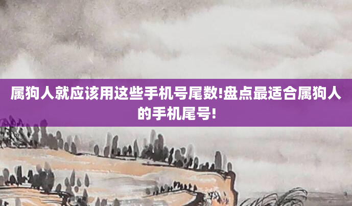 属狗人就应该用这些手机号尾数!盘点最适合属狗人的手机尾号!