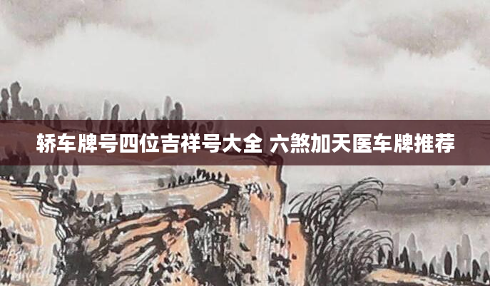轿车牌号四位吉祥号大全 六煞加天医车牌推荐