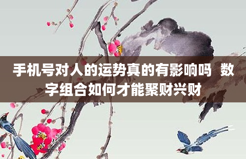手机号对人的运势真的有影响吗  数字组合如何才能聚财兴财