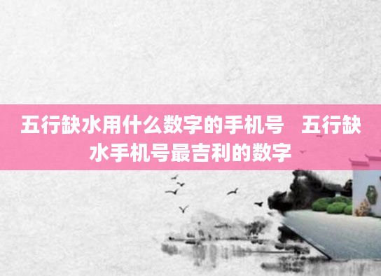 五行缺水用什么数字的手机号   五行缺水手机号最吉利的数字