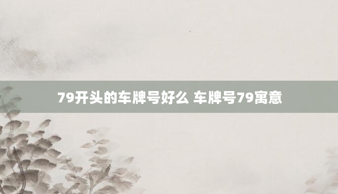79开头的车牌号好么 车牌号79寓意