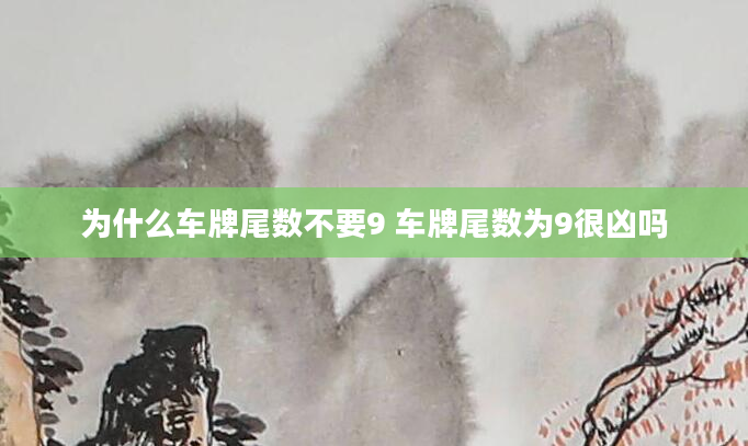 为什么车牌尾数不要9 车牌尾数为9很凶吗