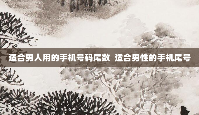 适合男人用的手机号码尾数  适合男性的手机尾号