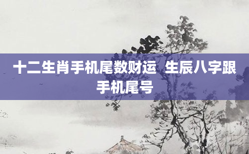 十二生肖手机尾数财运  生辰八字跟手机尾号