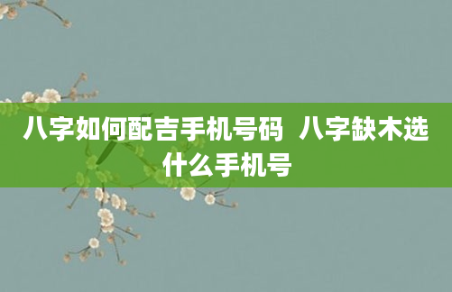 八字如何配吉手机号码  八字缺木选什么手机号