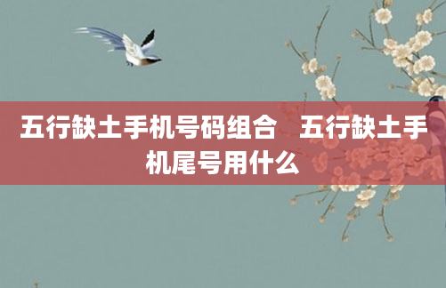 五行缺土手机号码组合   五行缺土手机尾号用什么