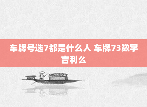 车牌号选7都是什么人 车牌73数字吉利么
