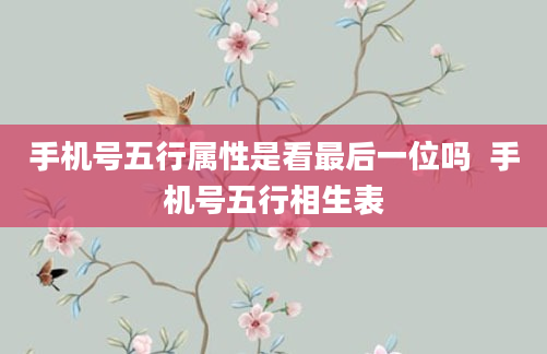 手机号五行属性是看最后一位吗  手机号五行相生表